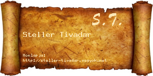 Steller Tivadar névjegykártya